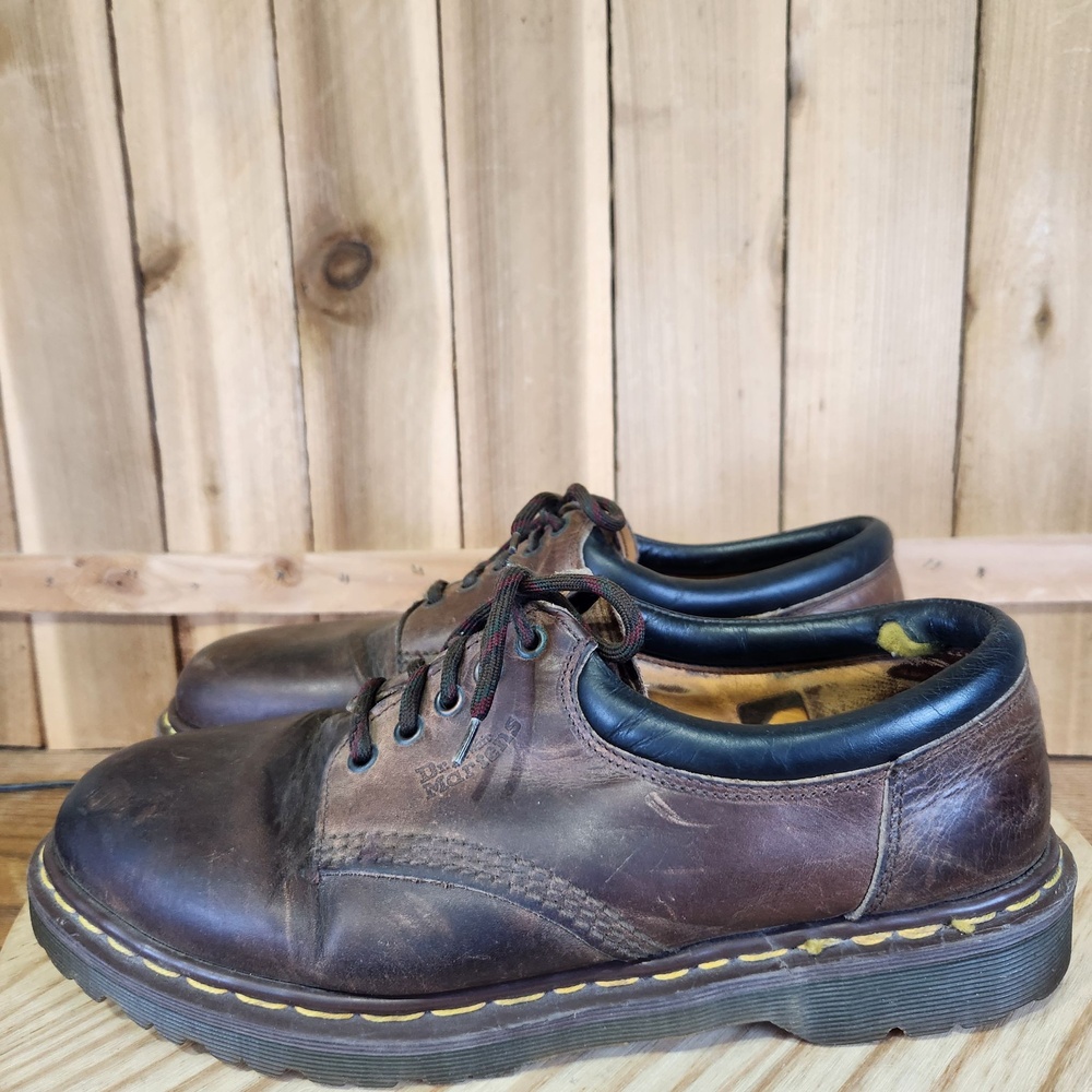 Vintage Dr. Martens 8053/59 Shoes Mens 12 Brown Leather Made In England Comfort